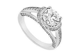 Diamond Engagement Ring : 14K White Gold - 1.00 CT Diamonds - Ring Size 9.0diamond 