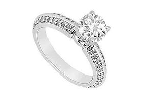 Diamond Engagement Ring : 14K White Gold - 1.00 CT Diamonds - Ring Size 9.0diamond 