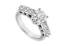 Diamond Engagement Ring : 14K White Gold - 1.00 CT Diamonds - Ring Size 9.0diamond 