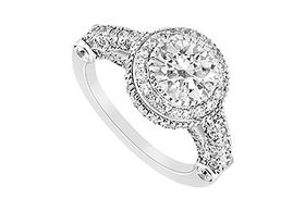 Diamond Engagement Ring : 14K White Gold - 1.25 CT Diamonds - Ring Size 9.0diamond 