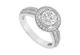 Diamond Engagement Ring : 14K White Gold - 0.75 CT Diamonds - Ring Size 9.0diamond 