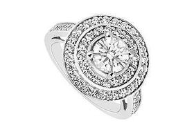 Diamond Engagement Ring : 14K White Gold - 1.00 CT Diamonds - Ring Size 9.0diamond 