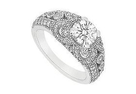 Diamond Engagement Ring : 14K White Gold - 1.00 CT Diamonds - Ring Size 9.5diamond 