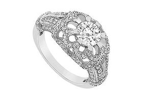 Diamond Engagement Ring : 14K White Gold - 1.00 CT Diamonds - Ring Size 9.5diamond 