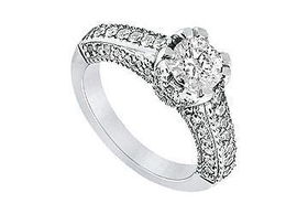 Diamond Engagement Ring : Platinum - 1.00 CT Diamonds - Ring Size 9.0diamond 