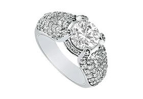 Diamond Engagement Ring : Platinum - 2.00 CT Diamonds - Ring Size 9.0diamond 