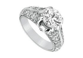 Diamond Engagement Ring : Platinum - 1.00 CT Diamonds - Ring Size 9.5diamond 