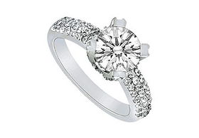 Diamond Engagement Ring : Platinum - 1.00 CT Diamonds - Ring Size 9.5diamond 