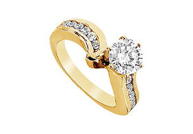 Diamond Engagement Ring : 14K Yellow Gold - 1.00 CT Diamonds - Ring Size 9.0diamond 