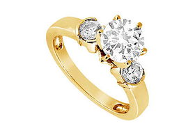 Diamond Engagement Ring : 14K Yellow Gold - 0.50 CT Diamonds - Ring Size 9.0diamond 