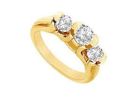 Diamond Engagement Ring : 14K Yellow Gold - 1.00 CT Diamonds - Ring Size 9.5diamond 