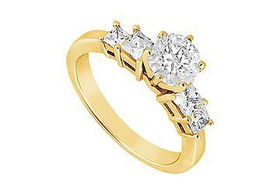 Diamond Engagement Ring : 14K Yellow Gold - 1.00 CT Diamonds - Ring Size 9.5diamond 