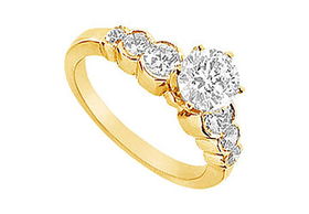 Diamond Engagement Ring : 14K Yellow Gold - 1.50 CT Diamonds - Ring Size 9.0diamond 