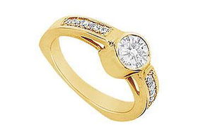 Diamond Engagement Ring : 14K Yellow Gold - 1.00 CT Diamonds - Ring Size 9.5diamond 