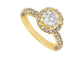 Diamond Engagement Ring : 14K Yellow Gold - 1.25 CT Diamonds - Ring Size 9.5diamond 