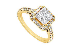 Diamond Engagement Ring : 14K Yellow Gold - 1.00 CT Diamonds - Ring Size 9.5diamond 