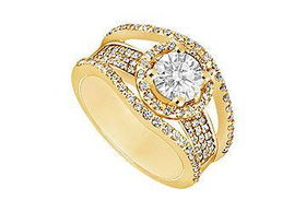 Diamond Engagement Ring : 14K Yellow Gold - 1.25 CT Diamonds - Ring Size 9.0diamond 