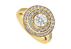 Diamond Engagement Ring : 14K Yellow Gold - 1.00 CT Diamonds - Ring Size 9.0diamond 