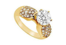 Diamond Engagement Ring : 14K Yellow Gold - 1.00 CT Diamonds - Ring Size 9.5diamond 