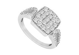 Diamond Ring : 14K White Gold - 0.75 CT diamonds - Ring Size 9.5diamond 