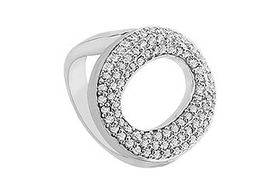 Diamond O Ring : 14K White Gold - 0.50 CT Diamonds - Ring Size 9.5diamond 