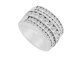 Diamond Row Ring : 14K White Gold - 2.00 CT Diamonds - Ring Size 9.5diamond 