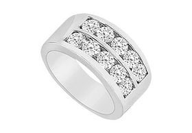 Diamond Row Ring : 14K White Gold - 2.00 CT Diamonds - Ring Size 9.5diamond 