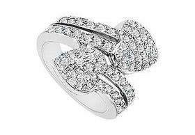 Diamond Heart Ring : 14K White Gold - 2.00 CT Diamonds - Ring Size 9.5diamond 