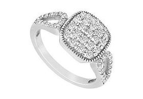 Diamond Ring : 14K White Gold - 0.75 CT Diamonds - Ring Size 9.5diamond 