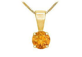 Citrine Solitaire Pendant : 14K Yellow Gold - 1.00 CT TGWcitrine 