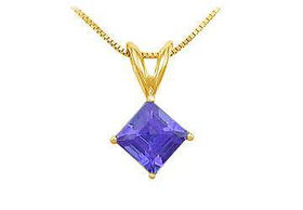 Tanzanite Solitaire Pendant : 14K Yellow Gold - 1.00 CT TGWtanzanite 