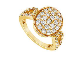 Diamond Circle Ring : 14K Yellow Gold - 1.00 CT Diamonds - Ring Size 9.0diamond 