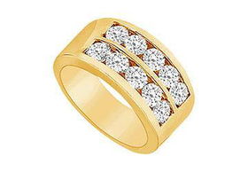 Diamond Row Ring : 14K Yellow Gold - 2.00 CT Diamonds - Ring Size 9.5diamond 