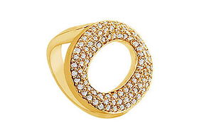 Diamond O Ring : 14K Yellow Gold - 0.50 CT Diamonds - Ring Size 9.0diamond 