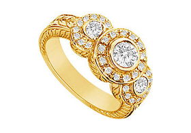 Diamond Ring : 14K Yellow Gold - 0.75 CT Diamonds - Ring Size 9.0diamond 