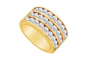 Diamond Row Ring : 14K Yellow Gold - 2.50 CT Diamonds - Ring Size 9.5diamond 