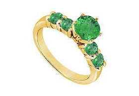 Emerald Ring : 14K Yellow Gold - 0.75 CT TGW - Ring Size 9.0emerald 