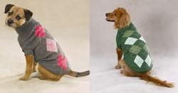 GRAY/PINK Tonal Argyle Dog Sweatergray 