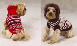 BROWN  Zig-Zag Stripe Jacquard K9 Hoodiebrown 