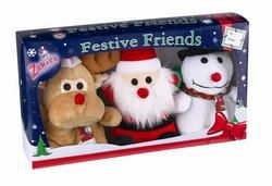 Gift Box Set of Three 7 Inch Dog Toys - Festive Friendsgift 