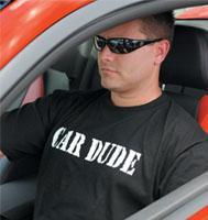 Man's "Car Dude" Black Tee Shirt - Mediumman 