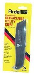 Retractable Utility Knife w/5 Blades-Cardedretractable 