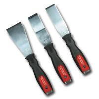 3 Pc. Stainless Steel Scraper Set with Bolstered Handlesstainless 