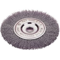 WHEEL BRUSH, 6\", CRIMPED WIREwheel 