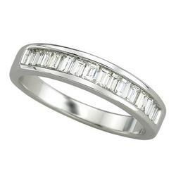 14K White Gold Channel Set Baguette Cut Diamond Band Ring (0.50 ctw)white 