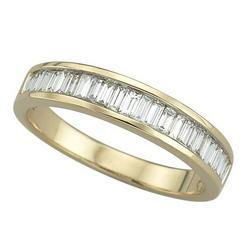 14K Yellow Gold Channel Set Baguette Cut Diamond Anniversary Band Ring (0.50 ctw)yellow 