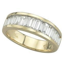 14K Yellow Gold Channel Set Baguette Cut Diamond Anniversary Band Ring (1.00 ctw)yellow 