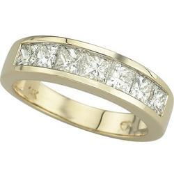 14K Yellow Gold Channel Set Princess Cut Diamond Band Ring (1.25 ctw)yellow 