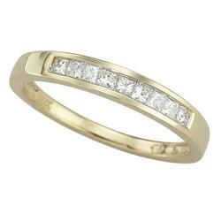 14K Yellow Gold Channel Set Princess Cut Diamond Band Ring (0.25 ctw)yellow 