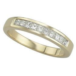 14K Yellow Gold Channel Set Princess Cut Diamond Band Ring (0.33 ctw)yellow 